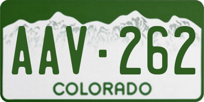 CO license plate AAV262