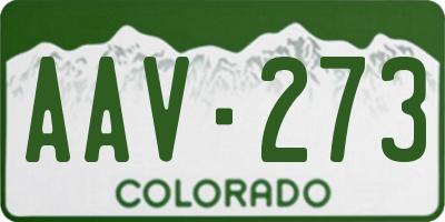 CO license plate AAV273