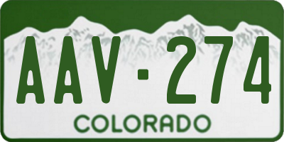 CO license plate AAV274