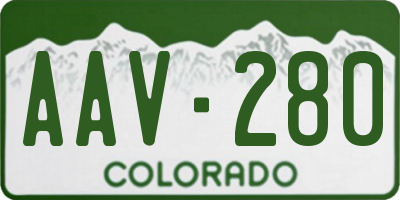 CO license plate AAV280