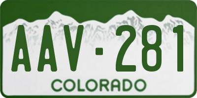 CO license plate AAV281