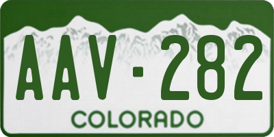CO license plate AAV282