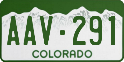 CO license plate AAV291