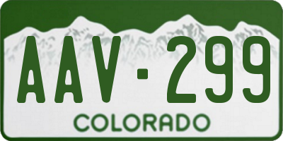 CO license plate AAV299