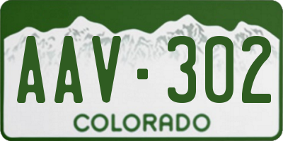CO license plate AAV302