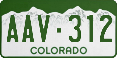 CO license plate AAV312