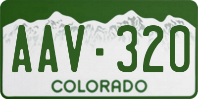 CO license plate AAV320