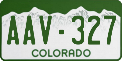 CO license plate AAV327