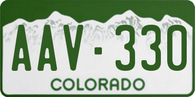 CO license plate AAV330