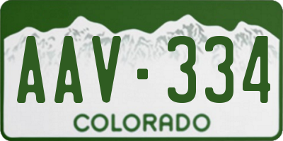 CO license plate AAV334