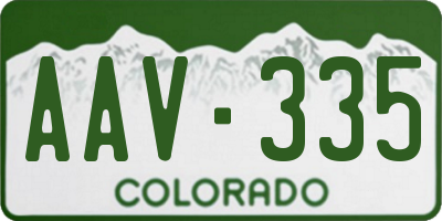 CO license plate AAV335