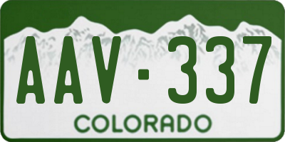 CO license plate AAV337