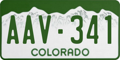 CO license plate AAV341