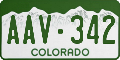 CO license plate AAV342