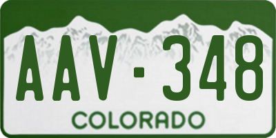 CO license plate AAV348