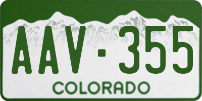 CO license plate AAV355