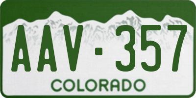 CO license plate AAV357
