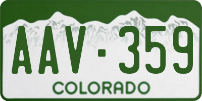 CO license plate AAV359