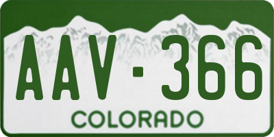 CO license plate AAV366