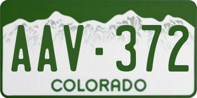 CO license plate AAV372