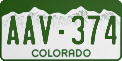 CO license plate AAV374