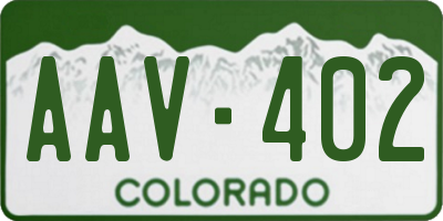 CO license plate AAV402