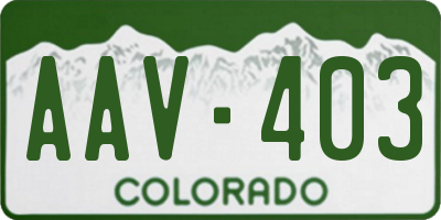 CO license plate AAV403