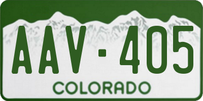 CO license plate AAV405