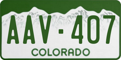 CO license plate AAV407