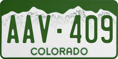 CO license plate AAV409