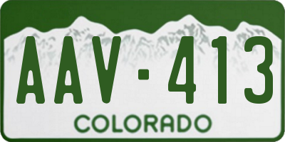 CO license plate AAV413
