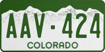 CO license plate AAV424