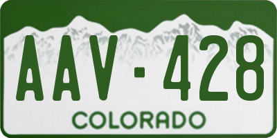 CO license plate AAV428