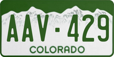 CO license plate AAV429