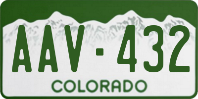 CO license plate AAV432