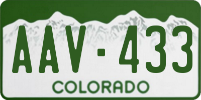 CO license plate AAV433