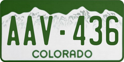 CO license plate AAV436