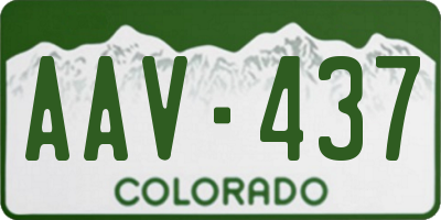 CO license plate AAV437