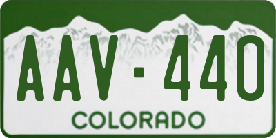 CO license plate AAV440