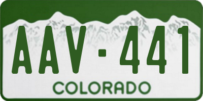 CO license plate AAV441