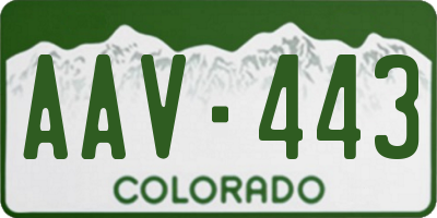 CO license plate AAV443