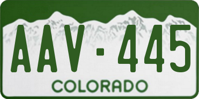 CO license plate AAV445