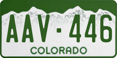 CO license plate AAV446