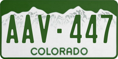 CO license plate AAV447