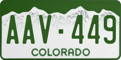 CO license plate AAV449