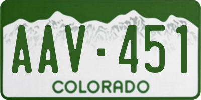 CO license plate AAV451