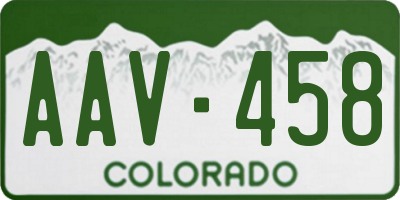 CO license plate AAV458