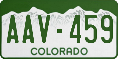 CO license plate AAV459