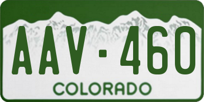 CO license plate AAV460