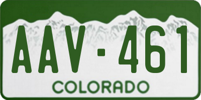 CO license plate AAV461